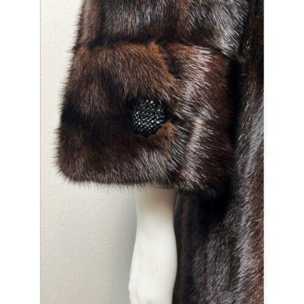 BIRGER CHRISTENSEN MINK MIDI SWING COAT M/L - Picture 10 of 16